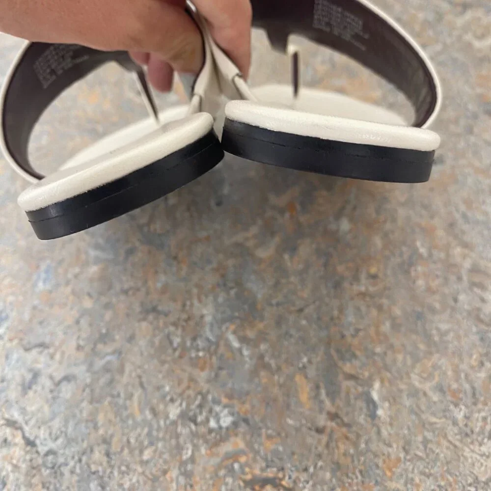 New Tory Burch Georgia Logo Sandals Shoes Ivory